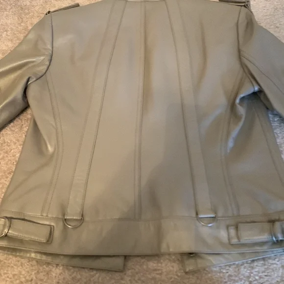 Beautiful soft silver DKNY leather jacket. Like new condition. - Picture 5 of 5